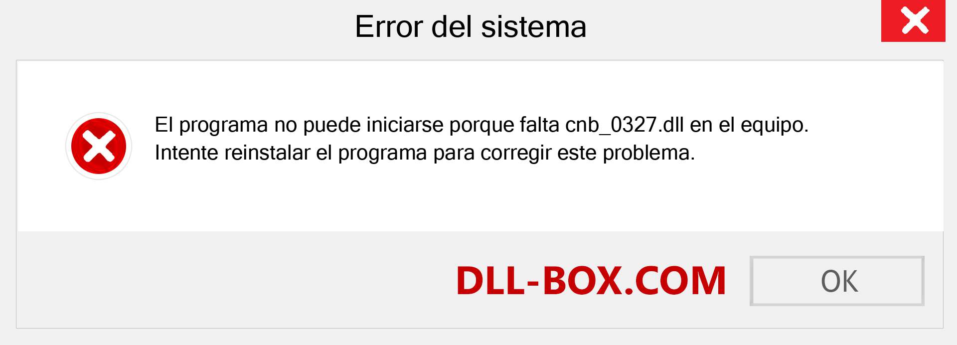 ¿Falta el archivo cnb_0327.dll ?. Descargar para Windows 7, 8, 10 - Corregir cnb_0327 dll Missing Error en Windows, fotos, imágenes